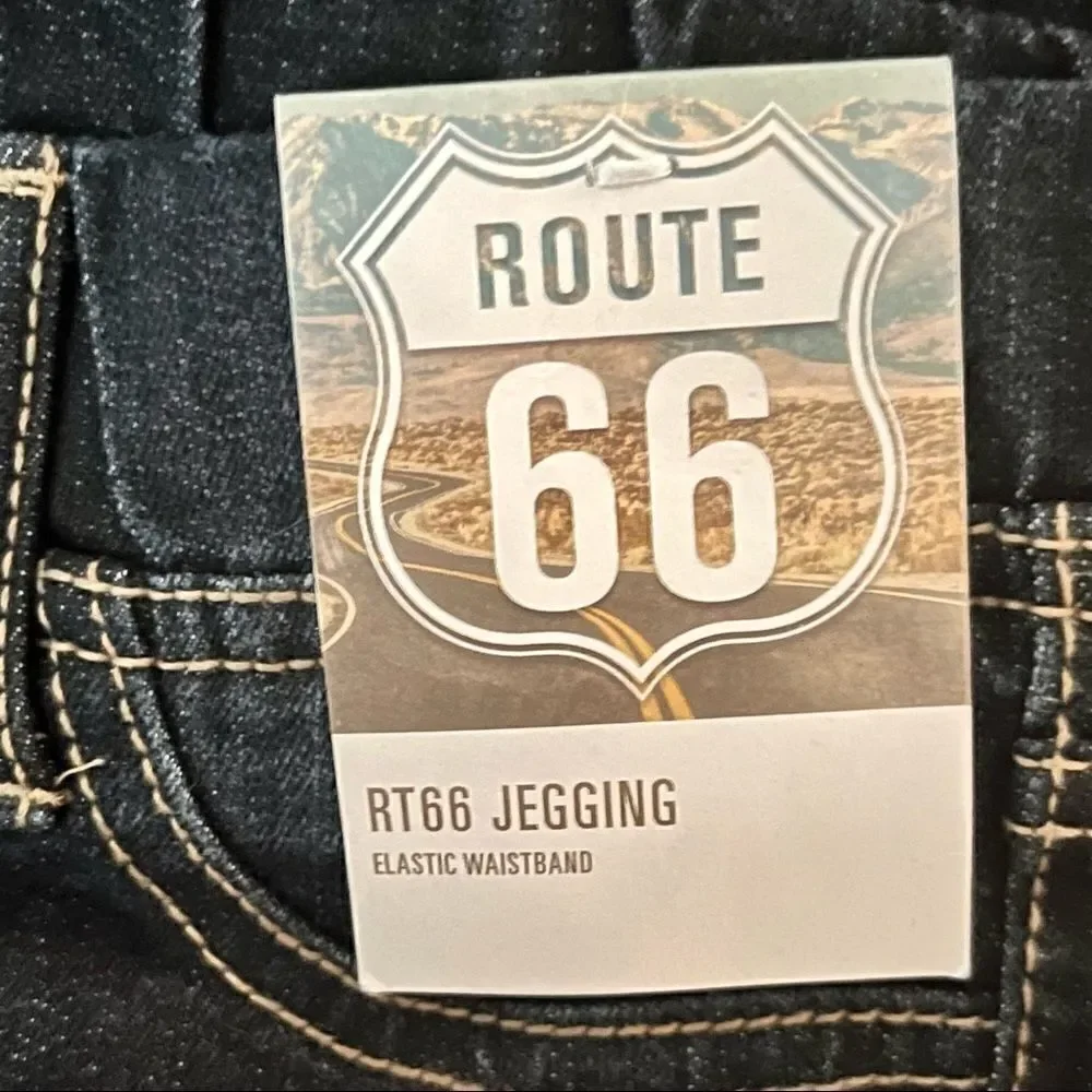 Route 66 Jeggings with Butterflies in Blue Denim Girls Size 10 - Picture 3 of 4